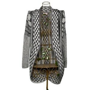 Sequin Hearts Aztec Print Open Front Knit Cardigan - Women’s Size Medium - Gray